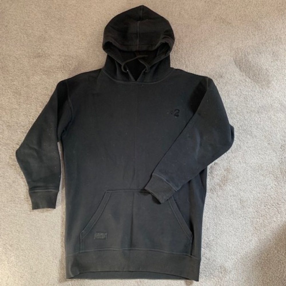 Plus2 Snowboard Ski Riding Hoodie, Extended Length, Men, Medium, Black